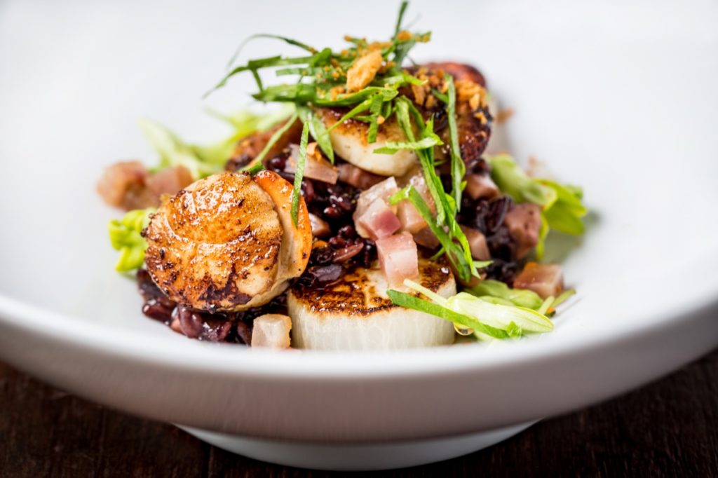 CWD Black sticky rice porridge with scallops, glazed turnip, Tonkin jasmine and Siem Reap sausage 1 (1)