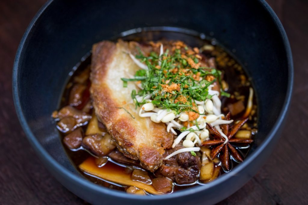 CWD Caramelized palm sugar braised pork shank with star anis, bambo shoots and crispy breast 6 (1)