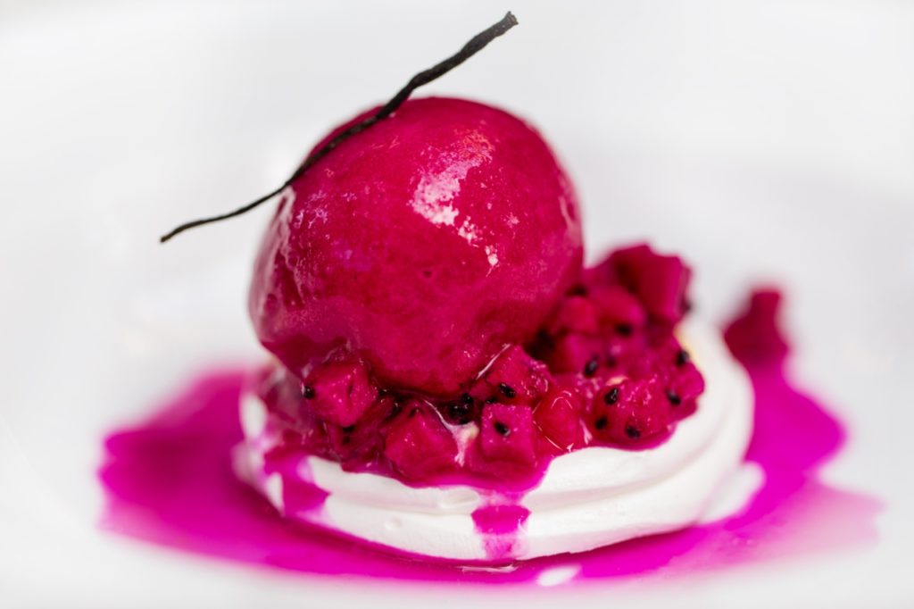 CWD Purple dragon fruit, Passion and vanilla, sorbet, meringue and curd 3 (1)