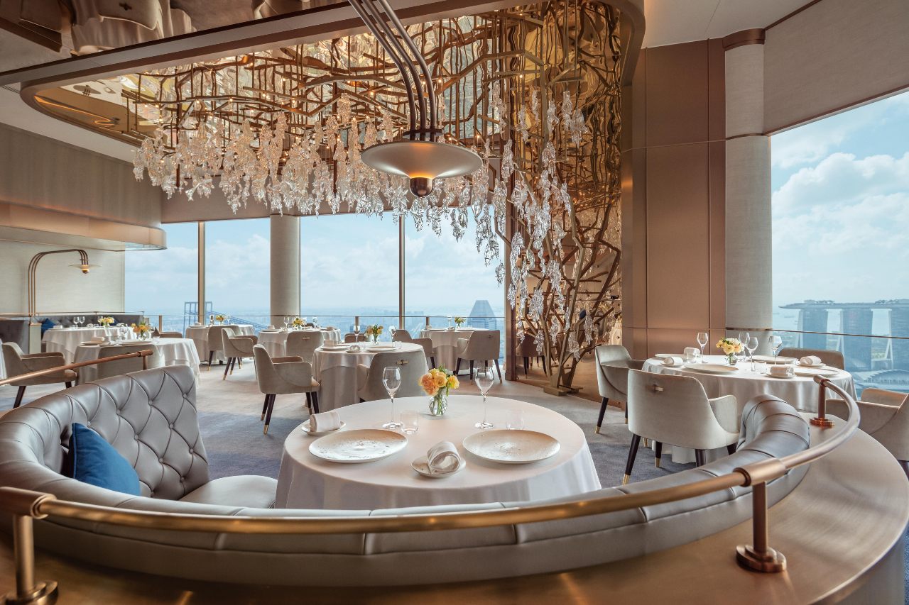 Singapore's two-Michelin-starred restaurant, JAAN by Kirk Westaway, has had a major makeover, its old chandelier repurposed into a striking "tree" feature.